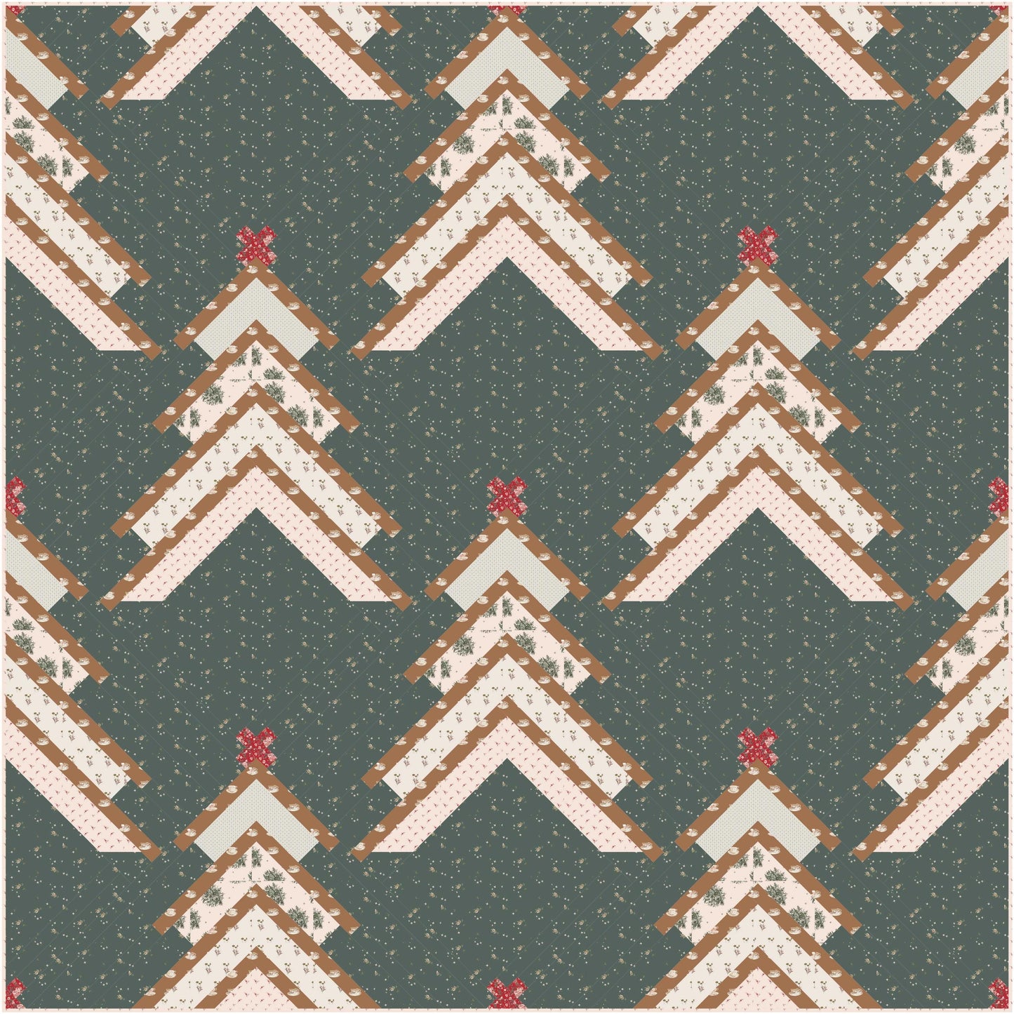 Booked for the Holidays Quilt Kit in Spruce by Heartlake Quilts Christmas Tree Forest Winter Holiday Quilt Kit - PATTERN NOT INCLUDED