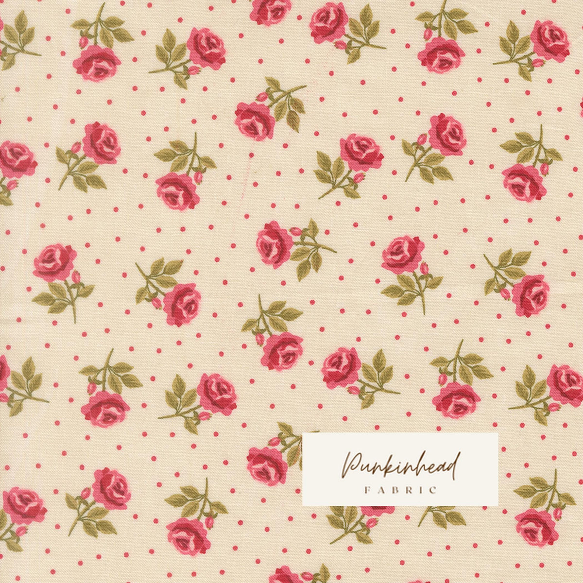 Je T'aime Roses are Red Vintage Floral Valentine Off White Cream Fabric by Stacy Iest Hsu for Moda Cotton Quilting Fabric by the Yard