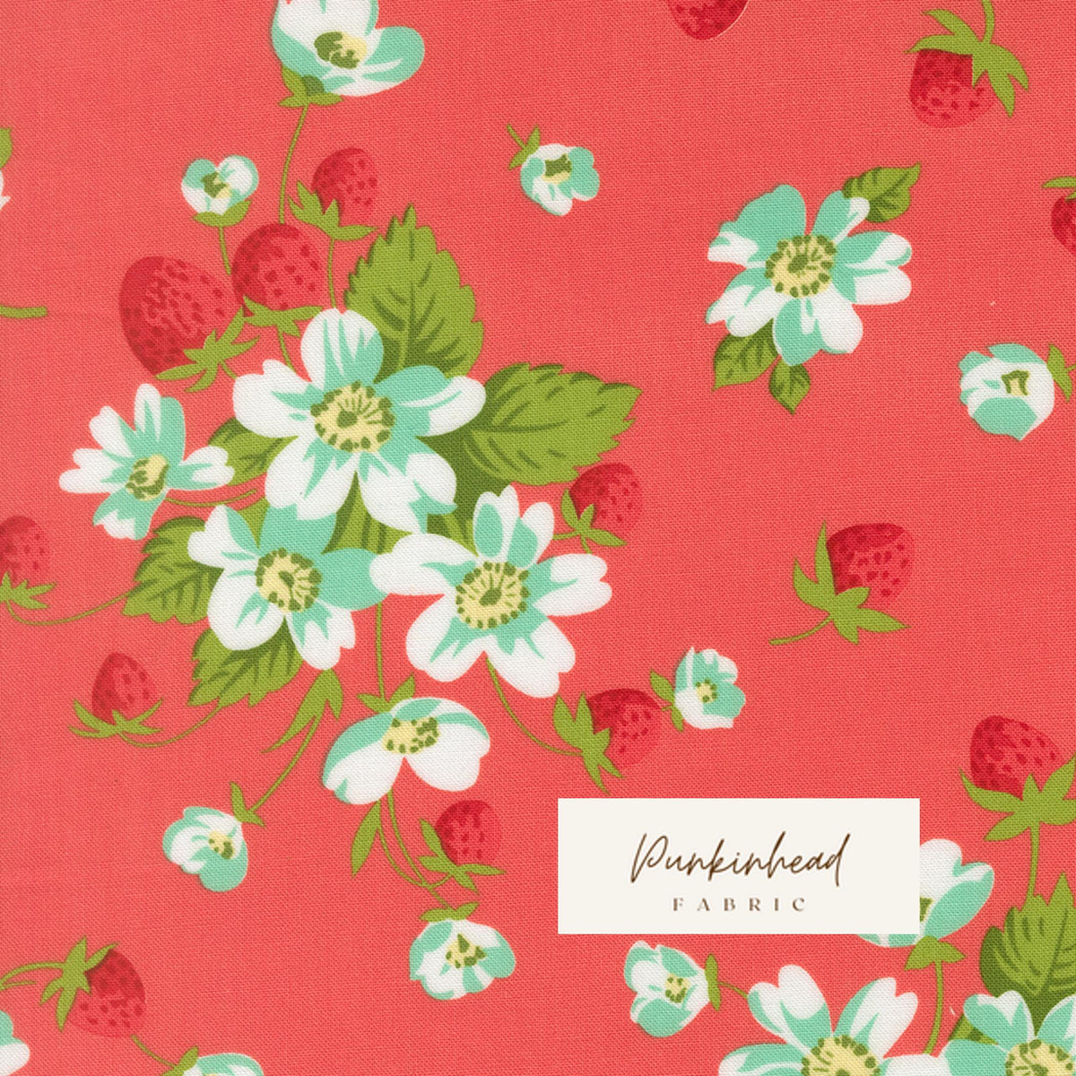 Bloomsberry In Bloom Floral Strawberries Nantucket Red by Camille Roskelley for Moda Cotton Quilting Fabric by yard