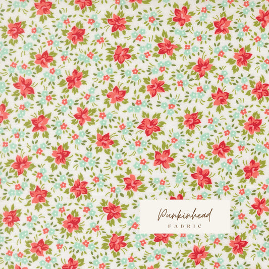 Bloomsberry Marylebone Small Floral White by Camille Roskelley for Moda Cotton Quilting Fabric by yard