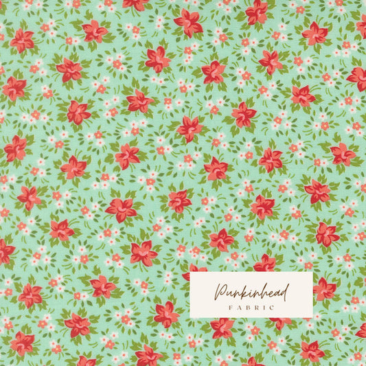 Bloomsberry Marylebone Small Floral Aqua by Camille Roskelley for Moda Cotton Quilting Fabric by yard