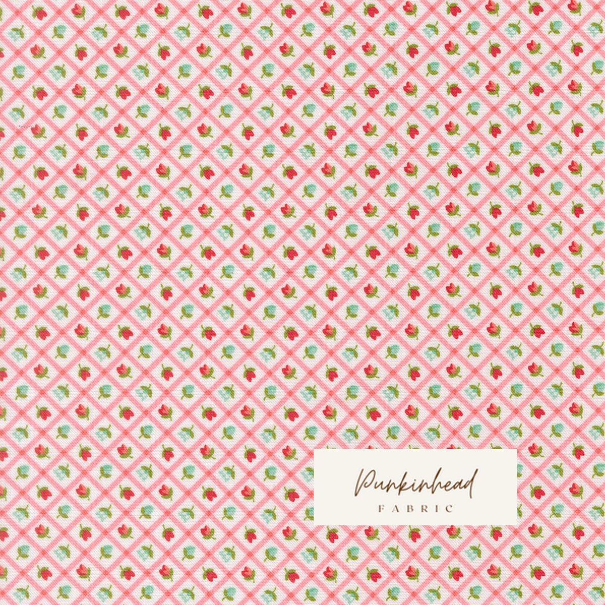 Bloomsberry In Bloom Checks & Plaid Flower Floral Blush Pink White by Camille Roskelley for Moda Cotton Quilting Fabric by yard