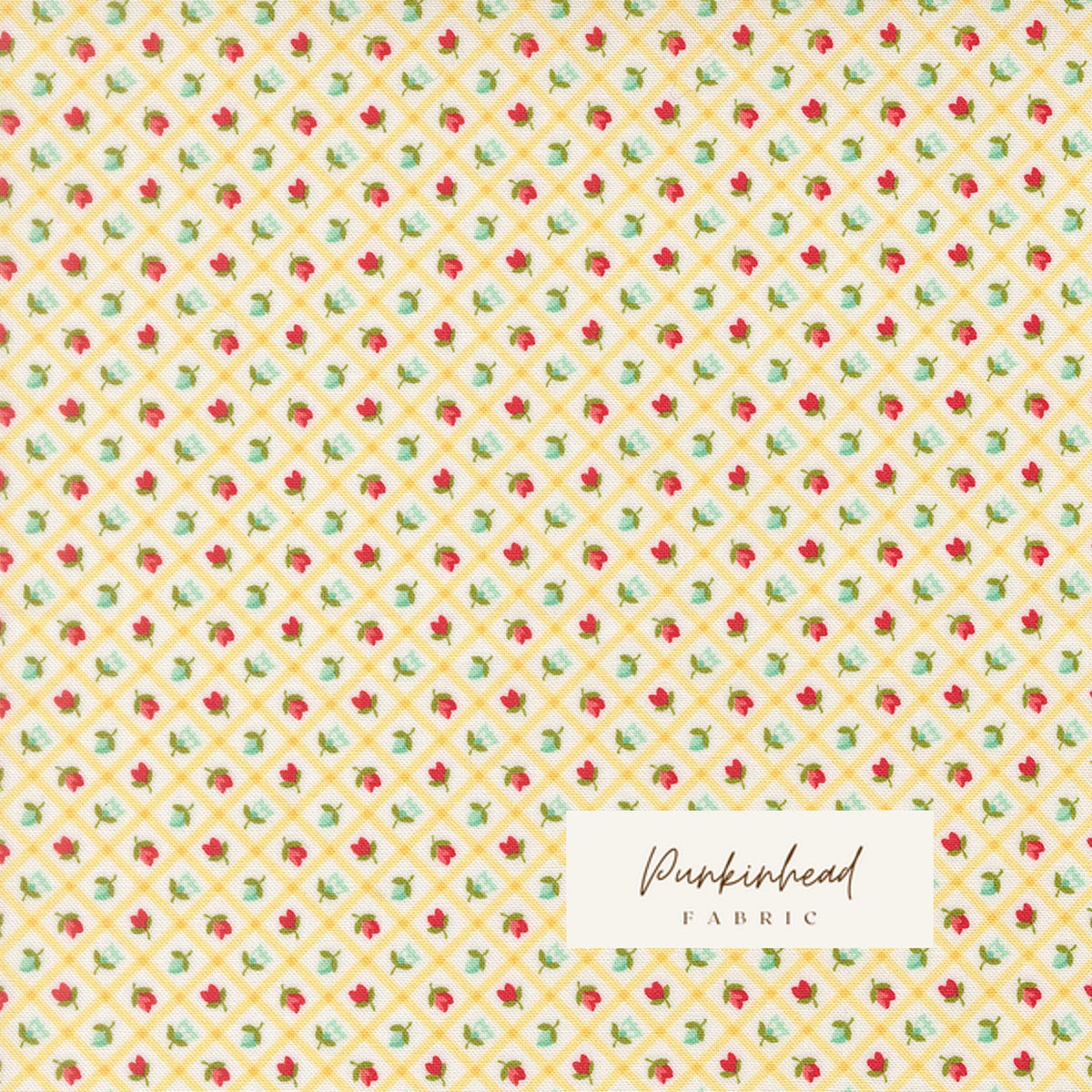 Bloomsberry In Bloom Checks & Plaid Flower Floral Buttermilk Yellow White by Camille Roskelley for Moda Cotton Quilting Fabric by yard
