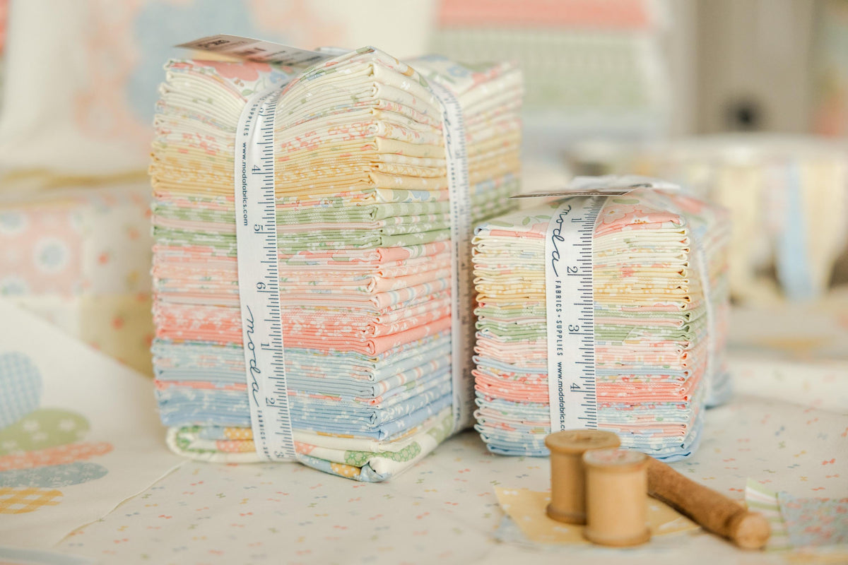 Handmade Sweetness Vintage Blooms Floral Sky Blue by Heather Briggs My Sew Quilty Life for Moda Spring Cotton Quilting Fabric