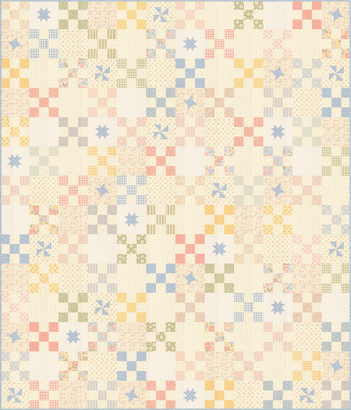 Handmade Sweetness Vintage Blooms Floral Butter Yellow by Heather Briggs My Sew Quilty Life for Moda Spring Cotton Quilting Fabric