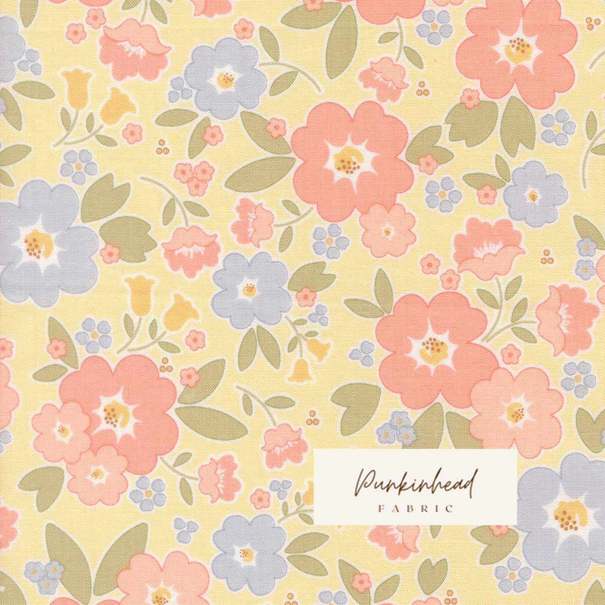 Handmade Sweetness Vintage Blooms Floral Butter Yellow by Heather Briggs My Sew Quilty Life for Moda Spring Cotton Quilting Fabric