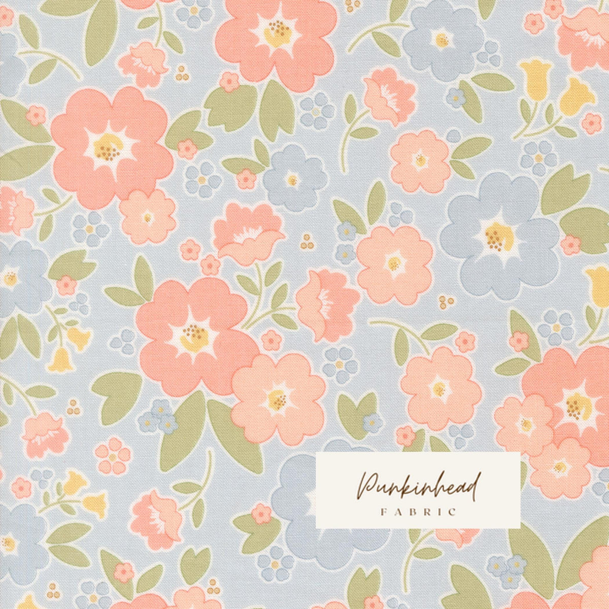 Handmade Sweetness Vintage Blooms Floral Sky Blue by Heather Briggs My Sew Quilty Life for Moda Spring Cotton Quilting Fabric