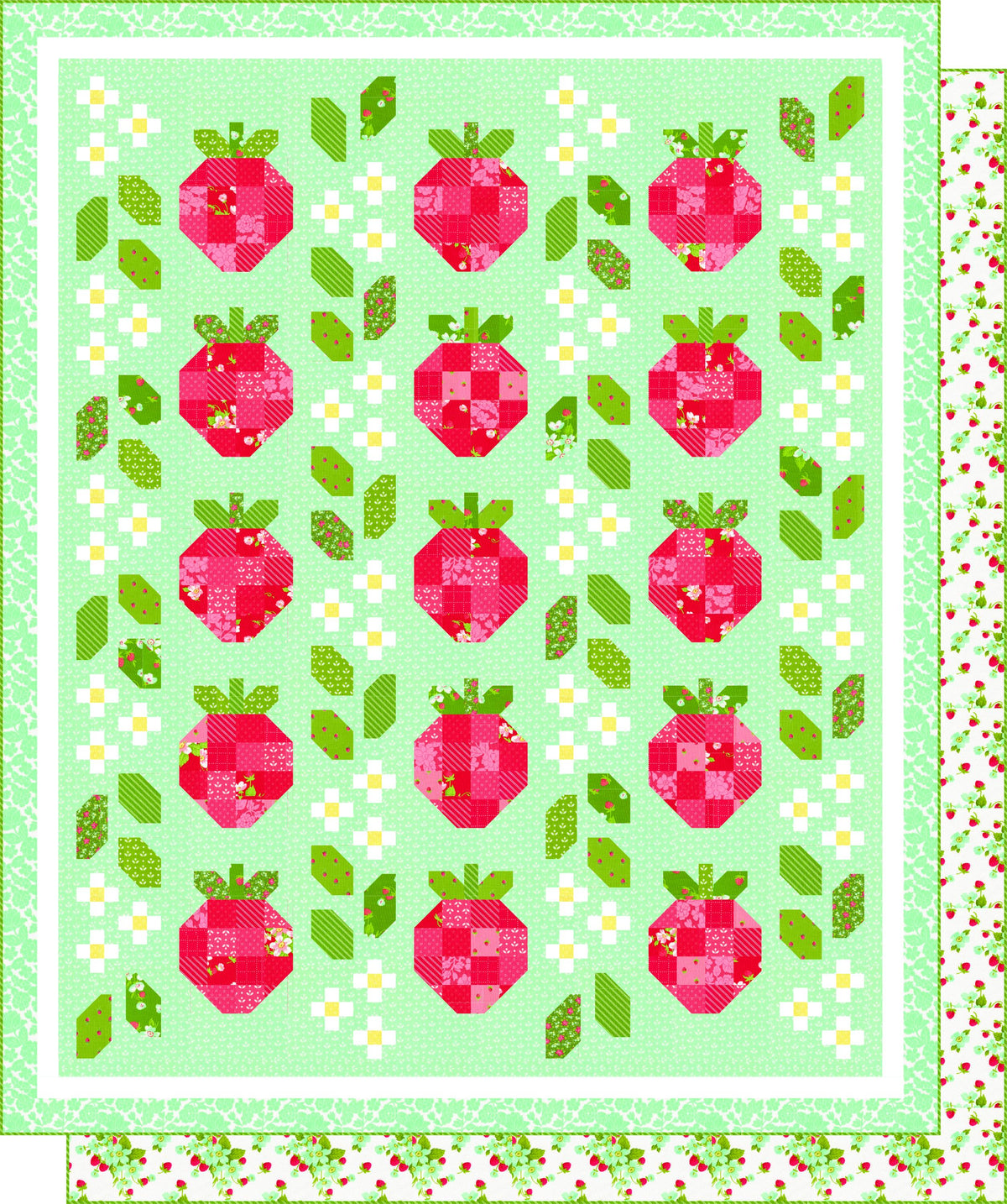 Bloomsberry In Bloom Floral Strawberries Red by Camille Roskelley for Moda Cotton Quilting Fabric by yard