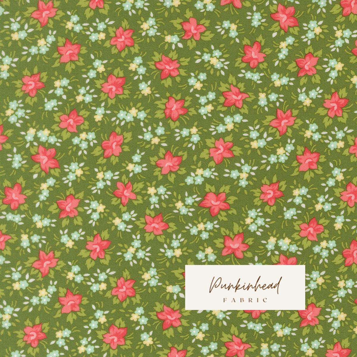 Bloomsberry Marylebone Small Floral Green by Camille Roskelley for Moda Cotton Quilting Fabric by yard