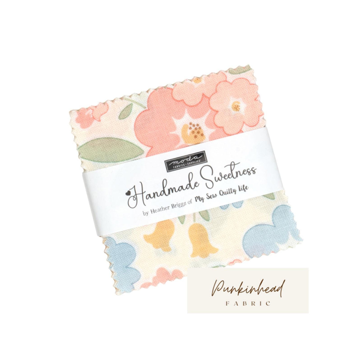 Handmade Sweetness Mini Charm Pack 2.5" squares by Heather Briggs My Sew Quilty Life for Moda Spring Floral Quilting Fabric 42 Pieces