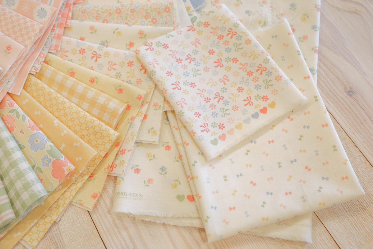 Handmade Sweetness Mini Charm Pack 2.5" squares by Heather Briggs My Sew Quilty Life for Moda Spring Floral Quilting Fabric 42 Pieces