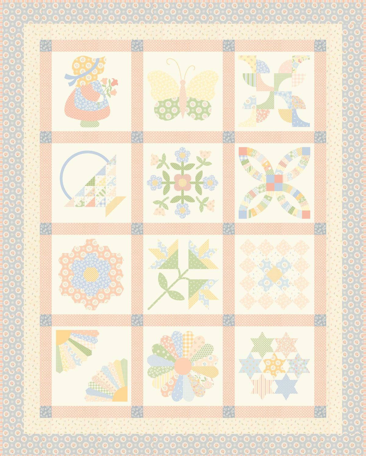 Handmade Sweetness Doily Floral Petal Pink by Heather Briggs My Sew Quilty Life for Moda Spring Cotton Quilting Fabric