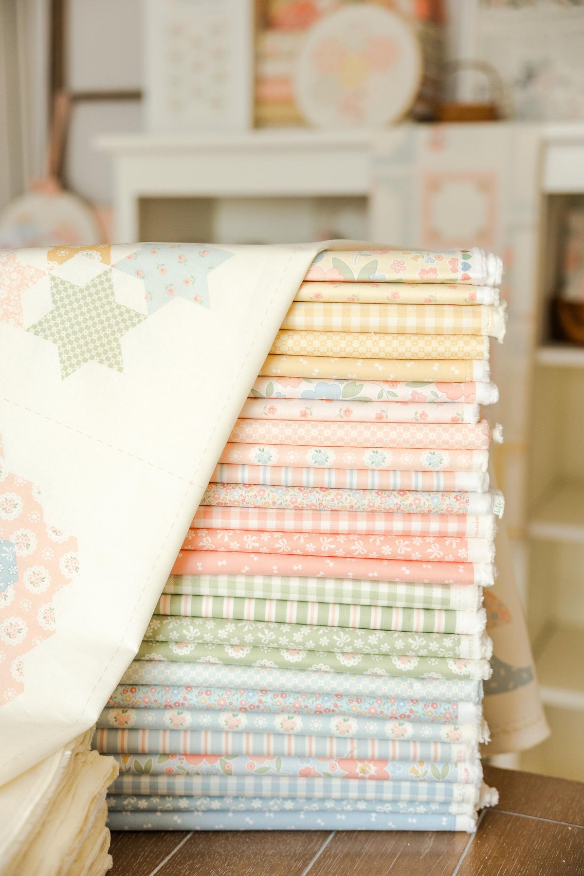 Handmade Sweetness Bitty Blossoms Floral Sky Blue by Heather Briggs My Sew Quilty Life for Moda Spring Cotton Quilting Fabric