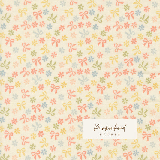 Handmade Sweetness Bows Daisies Small Floral Porcelain Off White by Heather Briggs My Sew Quilty Life for Moda Spring Cotton Quilting Fabric