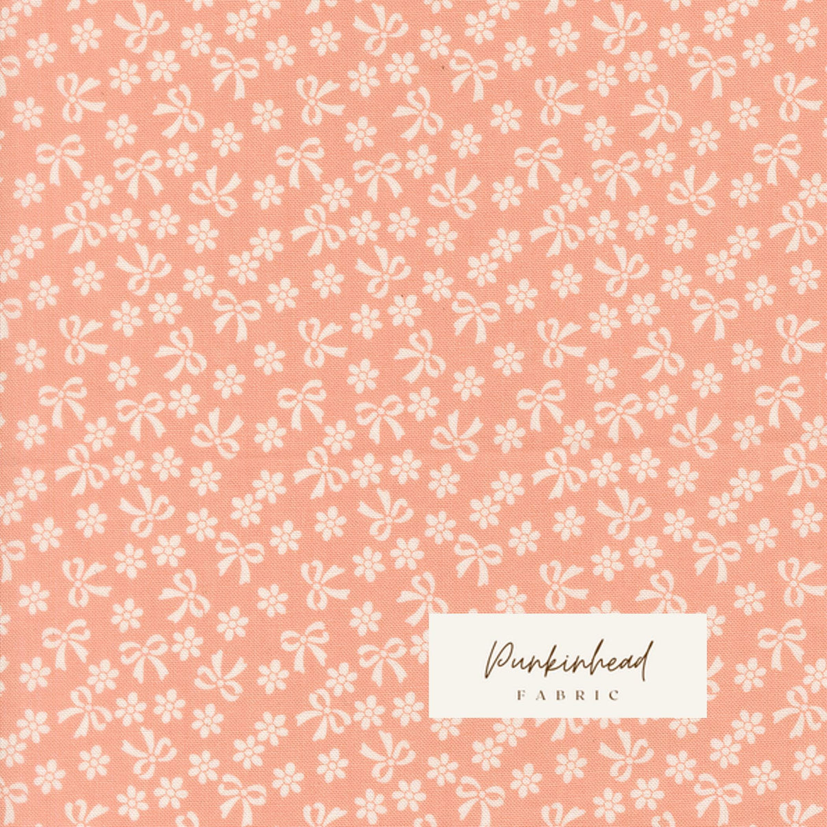 Handmade Sweetness Bows Daisies Small Floral Peach White by Heather Briggs My Sew Quilty Life for Moda Spring Cotton Quilting Fabric