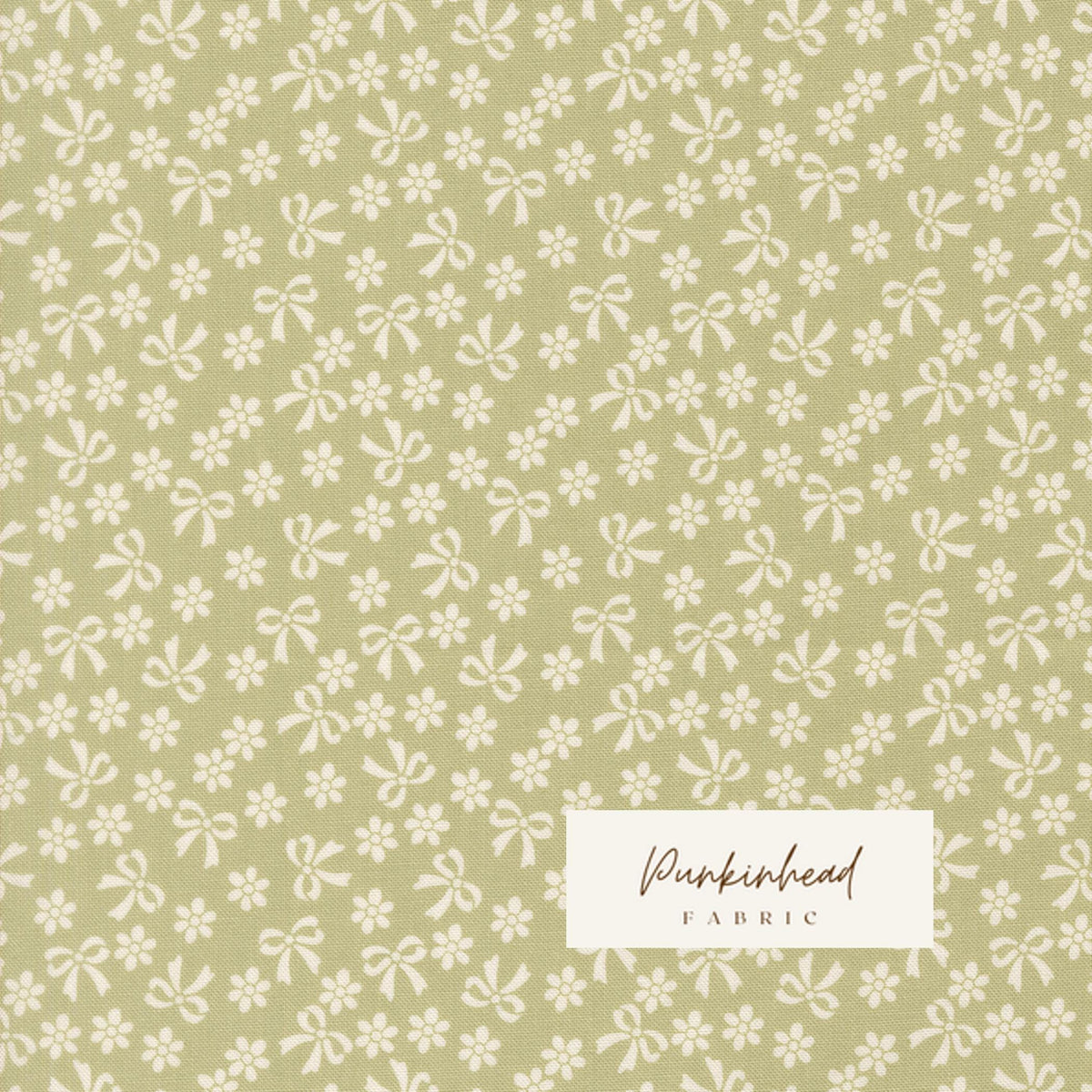 Handmade Sweetness Bows Daisies Small Floral Pear Green White by Heather Briggs My Sew Quilty Life for Moda Spring Cotton Quilting Fabric