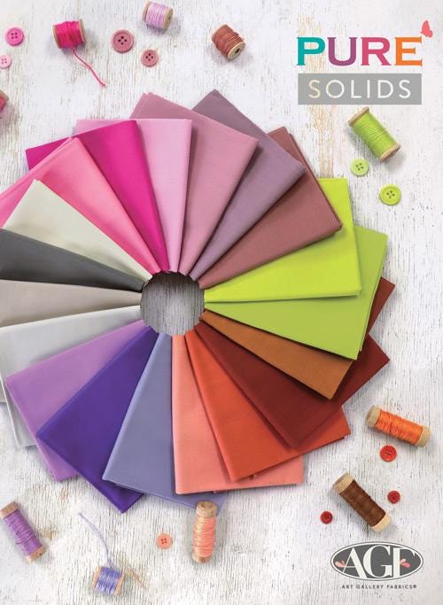 Art Gallery Fabrics Pure Solids Color Card 227 Colors Pure Solid Colors + Signature Pure Solids Color Chart Fabric Swatch - NEW 2026