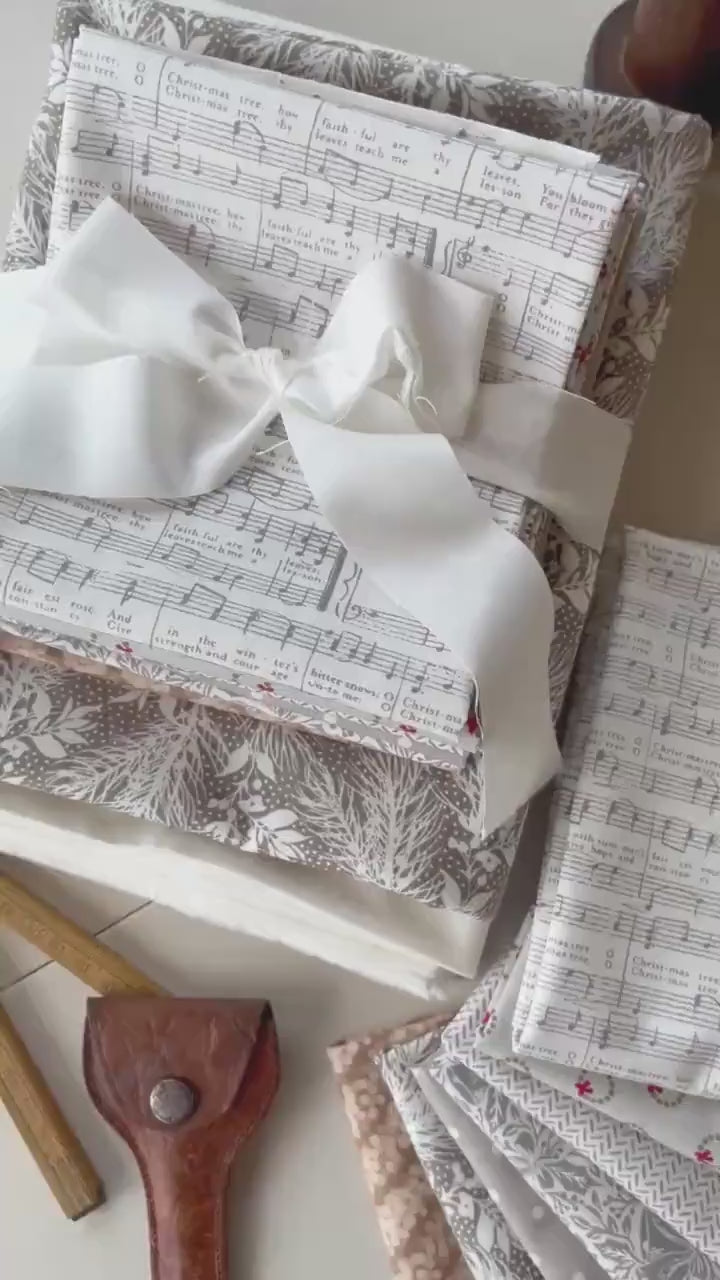Silent Night Quilt Kit by The Pattern Basket Neutral Low Volume Christmas Tree Forest Winter Holiday Scrappy Quilt Kit Pattern